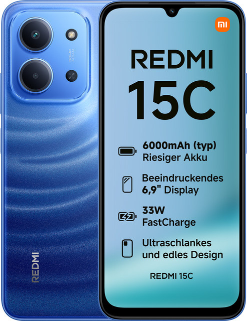 Xiaomi Redmi 15C Smartphone 4G 128GB 4GB RAM Moonlight Blue 6,9 Zoll - Bild 1