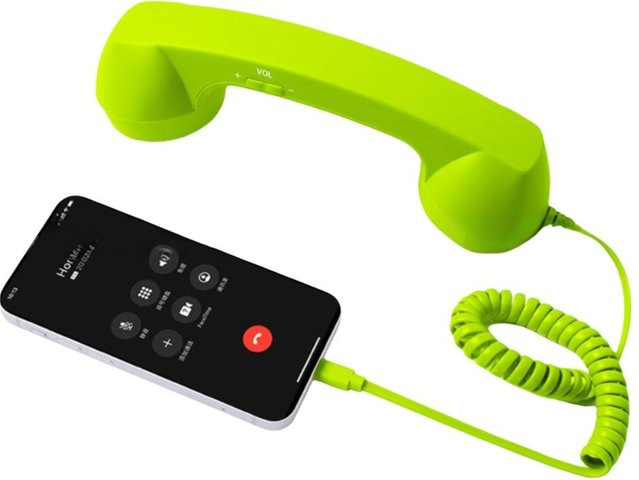 Shanghaihueikuan Retro-Telefonhörer Handheld-Empfänger mit USB-C und 3,5mm Klinke in Grün - Bild 1