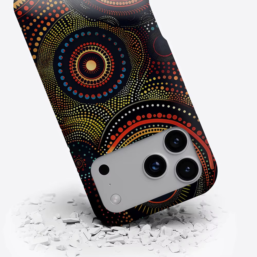 Aurea Case Matte Bumper MagSafe Schutzhülle mit Aboriginal Dot Art für iPhone 13 bis 17 Pro Max, Mehrfarbig - Bild 3
