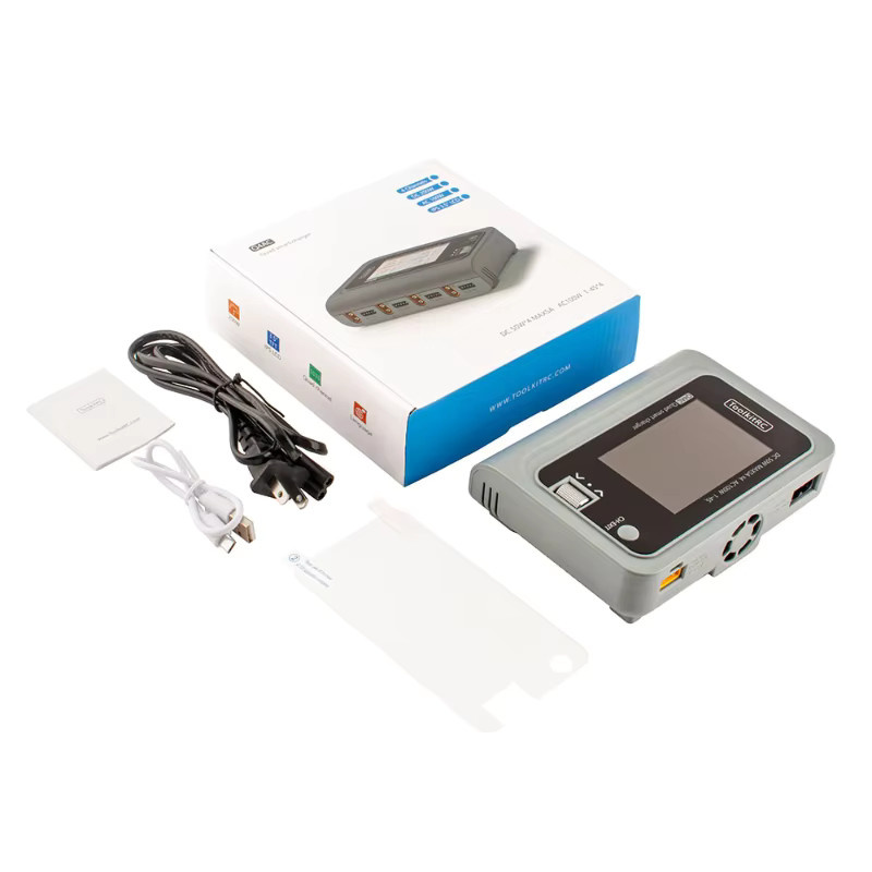 ToolkitRC Q4AC 3S Lipo-Akkuladegerät, für RC-Autos, mit XT60 XT30 Adaptern, 4-Port DC Smart-Entladegerät, 4x50W 5A AC 100W - Bild 4