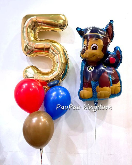 Paw Patrol Aluminiumfolien-Ballons Set mit Zahlen in Mehrfarbig für Kindergeburtstage und Babypartys - Bild 1