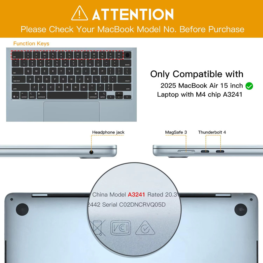 Handballenauflage und Touchpad-Schutz Vinyl-Aufkleber für Apple MacBook Air 13,6 A3449 und 15 A3448 (Modelle 2026, M2, M3, M4, M5) - Bild 3