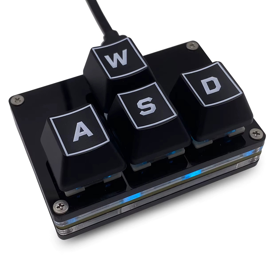 BTXETUEL Mini-4-Tasten-Tastatur in Weiß, programmierbare mechanische Gaming-Tastatur mit USB-C-Anschluss - Bild 2