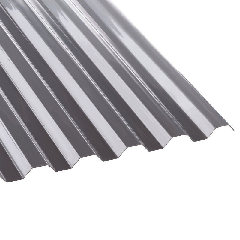 Tejemacro Heatbloc Polycarbonat Lichtplatte Spundwand 76/18 in Silbergrau-durchscheinend, Breite: 111,5 cm, Stärke: 1 mm - Bild 1