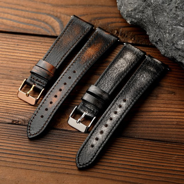 Raystray Uhrenarmband Leder, Herren, Vintage - Bild 1