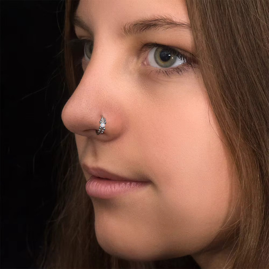 ihera Nasenring Edelstahl, Opal, Unisex - Bild 3