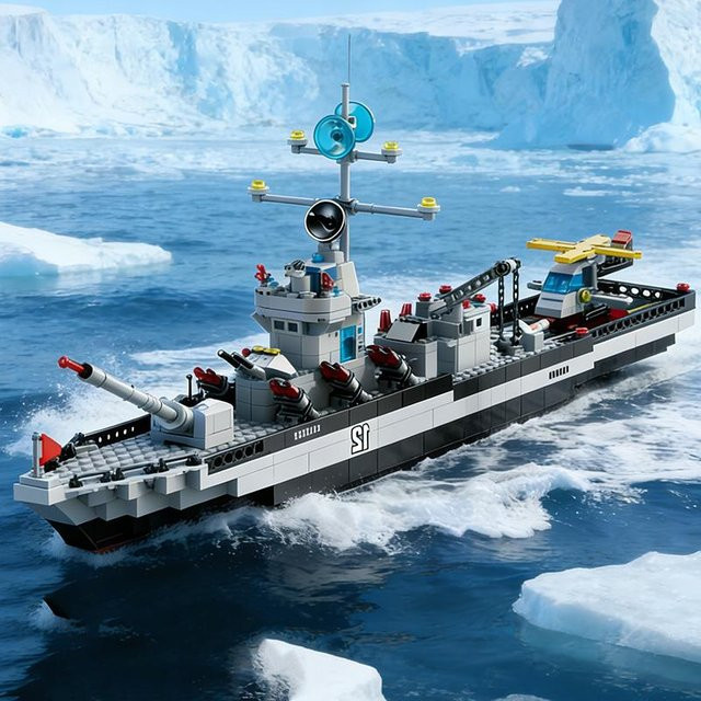 Marine Bausteine Set Kriegsschiff Flugzeugträger Modellschiff, ab 6 Jahren - Bild 1