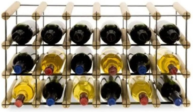 PROREGAL Modulares Weinregal Vinotega aus massivem Kiefernholz in Natur, H x B x T: 32,5 x 62,5 x 24,5 cm - Bild 1