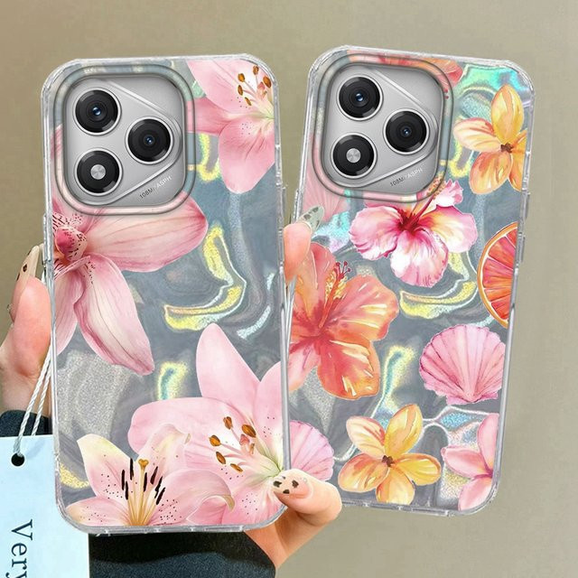 FunYudas Handyhülle mit Rosa Lilien-Blumenmädchen Design für Honor Smart Pro Magic7 und diverse Modelle, Pink/Mehrfarbig - Bild 1
