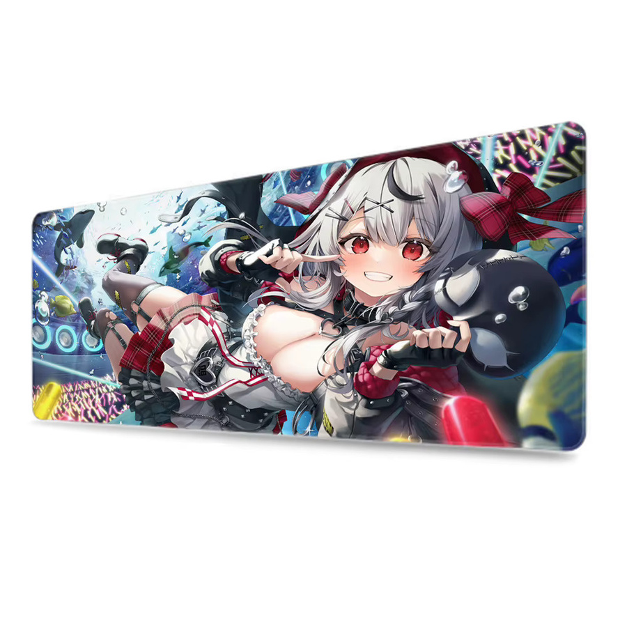 HYBXAXC Anime Schreibtischmatte Hololive Sakamata Chloe Große Mousepad und Tastaturmatte in Multicolour - Bild 6
