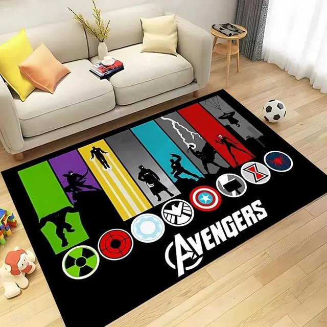 Miniso Disney Marvel Avengers Superheld Bereichsteppich Rutschfest und Waschbar, B/T: 120 x 160 cm, Multicolour - Bild 1