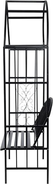vidaXL Garten-Rosenbogen mit Sitzbank aus pulverbeschichtetem Metall in Schwarz, H: 210 cm, B: 130 cm, T: 57 cm - Bild 1