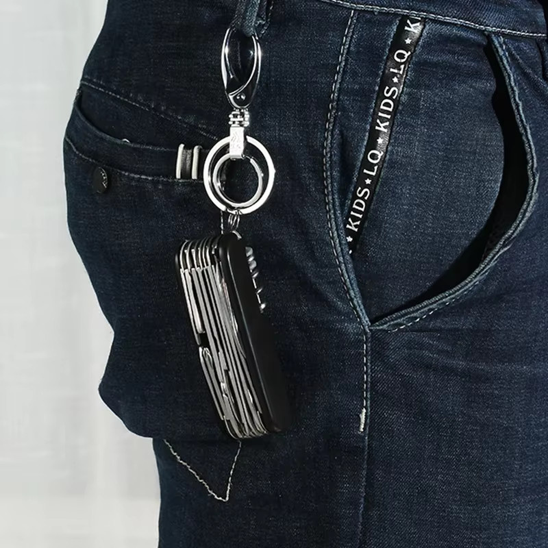 JIMIHOME Mini-Klappmesser Multitool in Schwarz mit 30 Funktionen für Outdoor und Camping - Bild 4