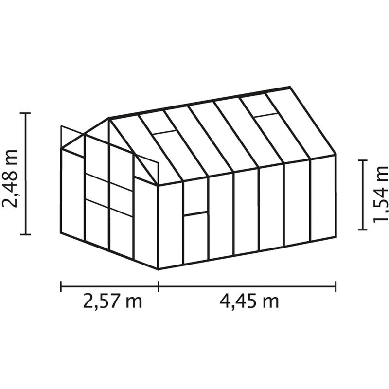 Vitavia Gewächshaus Jupiter 11500 aus Aluminium Eloxiert in Silber mit 11,5 m² und ESG-Sicherheitsglas - Bild 2