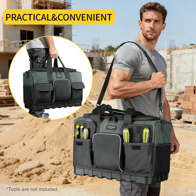 WINHUNT Werkzeugtasche Werkzeugorganizer mit breiter Öffnung, harter Formunterseite und verstellbarem Schultergurt - Bild 1