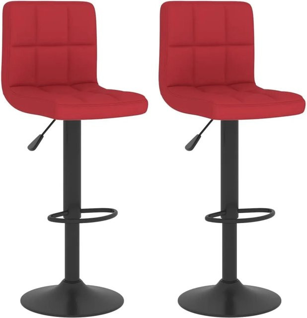 vidaXL Barhocker 2er Set Weinrot Stoff mit 360 Grad Drehsitz - Bild 1