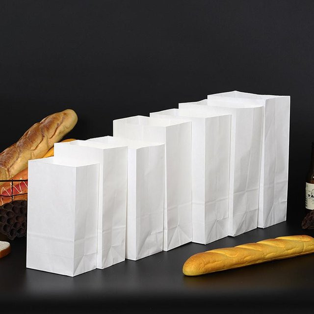 BOOMCOOL Kraftpapiertüten für Lebensmittel und Süßigkeiten, Weiß, B/T/H: 18 x 9 x 5 cm, 50 Stück - Bild 1