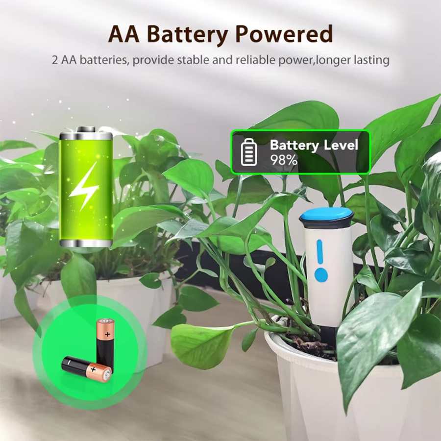 Haozee Tuya Smart WiFi Bodenfeuchtigkeitssensor IP66 Wasserdicht in Weiß mit Echtzeit-Temperatur- und Feuchtigkeitsmonitor für deine Gartenautomatisierung - Bild 3
