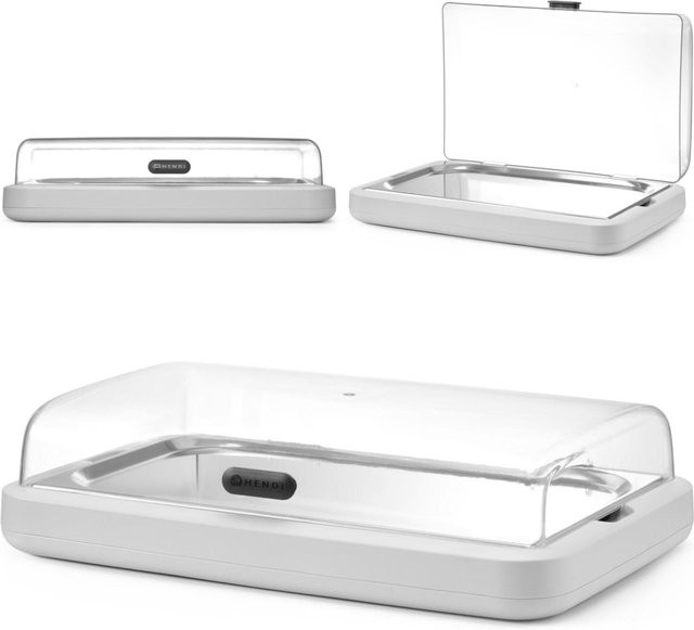 Hendi Kühlvitrine uniq GN 1/1 mit Kühlakku in Weiß und transparenten Glasflächen - Bild 1