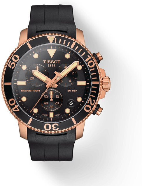 Tissot Armbanduhr, Quarz, Edelstahl, Kautschuk, Schwarz, Herren - Bild 1