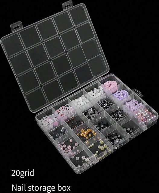 Multifunktionale transparente Kunststoff-Organizer-Box mit Fächern von klimonla als Aufbewahrungsbehälter für Perlen, Kunst, DIY und Schmuck - Bild 1