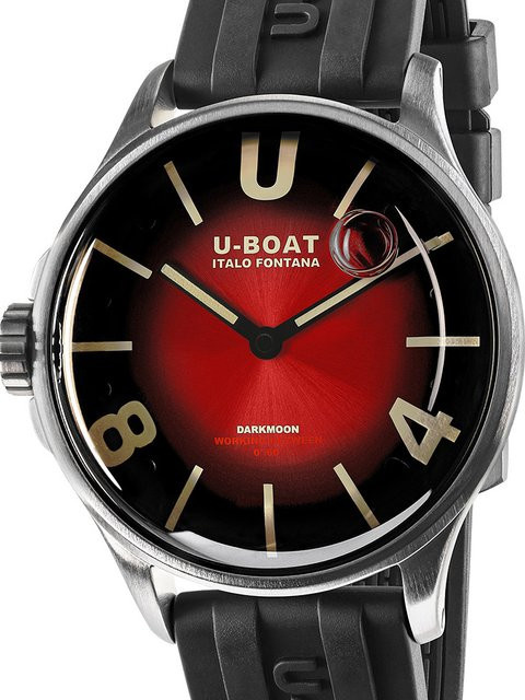 U-Boat Herrenuhr, Quarz, Edelstahl, 40 mm, Kautschuk, Rot, 5 ATM - Bild 1