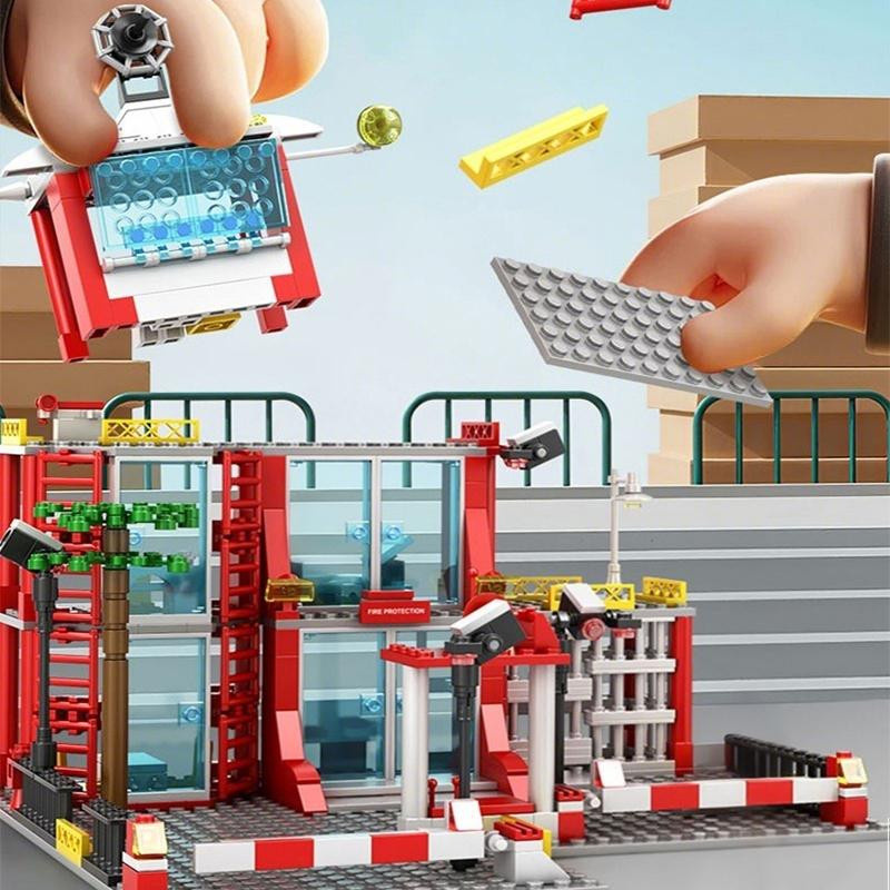 Linyi toy Polizei Weltraumbasis Gebäude Blöcke bunt - Bild 4