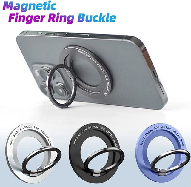 Mrgabwte Metall-Klappständer für Smartphones mit 360 Grad Drehung und MagSafe Wireless-Laderinghalter für iPhone 16 und 17 in Blau - Bild 1