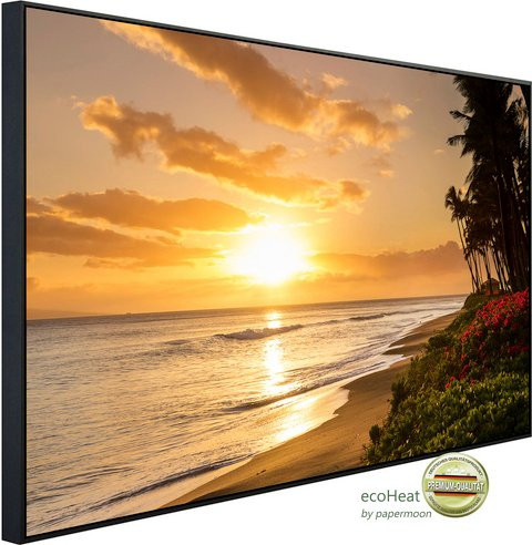 papermoon EcoHeat Infrarotheizung Tropischer Sonnenuntergang Kaanapali Beach, bunt mit Matt-Effekt, App-Steuerung und Überhitzungsschutz - Bild 1