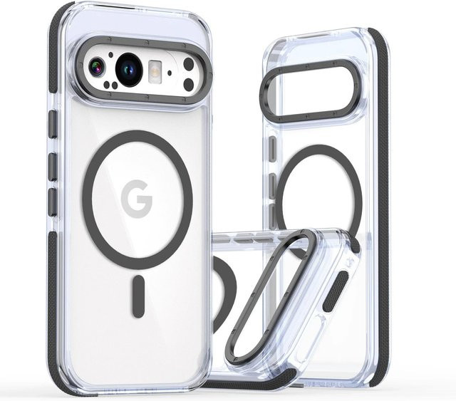 Transparente Magnet-Schutzhülle für Google Pixel 10, 9 Pro XL, 9 Pro, 10 Pro und 9 in Schwarz mit kabellosem Laden und stoßfestem Design - Bild 1