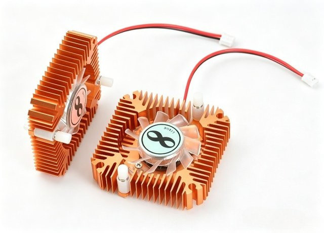 FTBTOC Gold Aluminium Grafikkarten-Lüfter mit 2-Pin Anschluss, 55mm CPU und VGA Kühler für Desktop PC - Bild 1