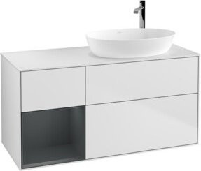 V&B Waschtischunterschrank Finion mit Wandbeleuchtung, Farbe Weiß lackiert, Breite: 120 cm, Tiefe: 50,1 cm, Höhe: 50,1 cm - Bild 1