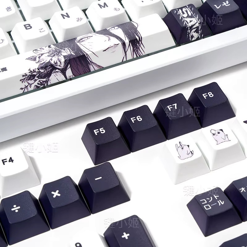 Reze Tastenkappen im Chainsaw Man Anime-Design aus PBT mit Dye-Sub-Verfahren, 123-Tasten-Set im Cherry-Profil für mechanische Tastaturen - Bild 4