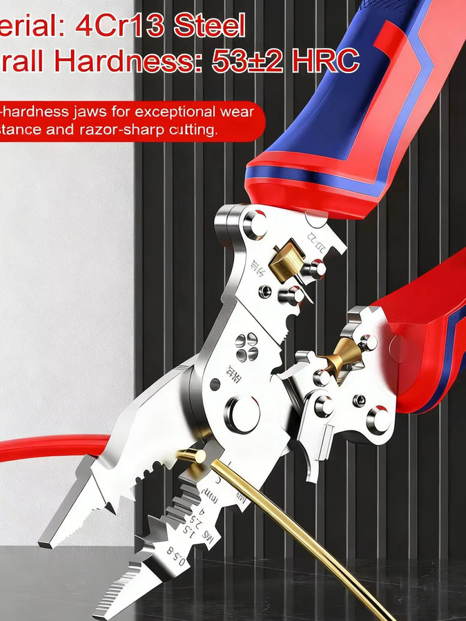 LiTuiLi 9-in-1 faltbare Abisolierzange Multitool Elektrikerzange mit Strommessfunktion, Kabelschneide- und Crimpzange - Bild 6