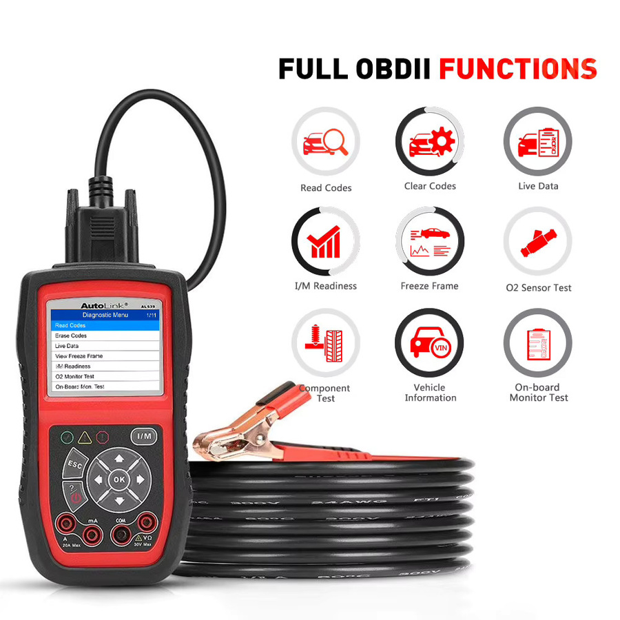 Autel AL539B Elektrischer Batterietester für 12-Volt-Batterien EOBD OBD2 Scanner in Schwarz - Bild 3