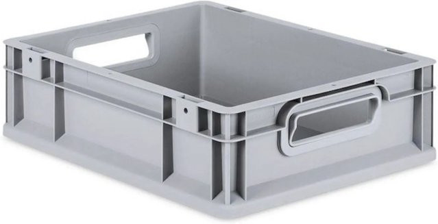 PROREGAL SuperSparSet 16x Eurobox NextGen Grip mit Auflagedeckel und roten Schiebeschnappverschlüssen, Grau, H x B x T: 12 x 30 x 40 cm - Bild 1