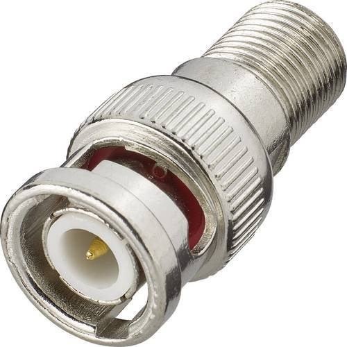 Renkforce RF-4197108 BNC-F-Adapter mit BNC-Stecker und F-Buchse in Silber - Bild 1