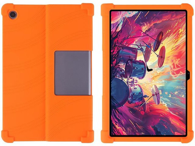 Stoßfeste Silikon-Schutzhülle mit Ständer für Lenovo Tab Plus 11,5 Zoll (TB351FU) in Orange - Bild 1