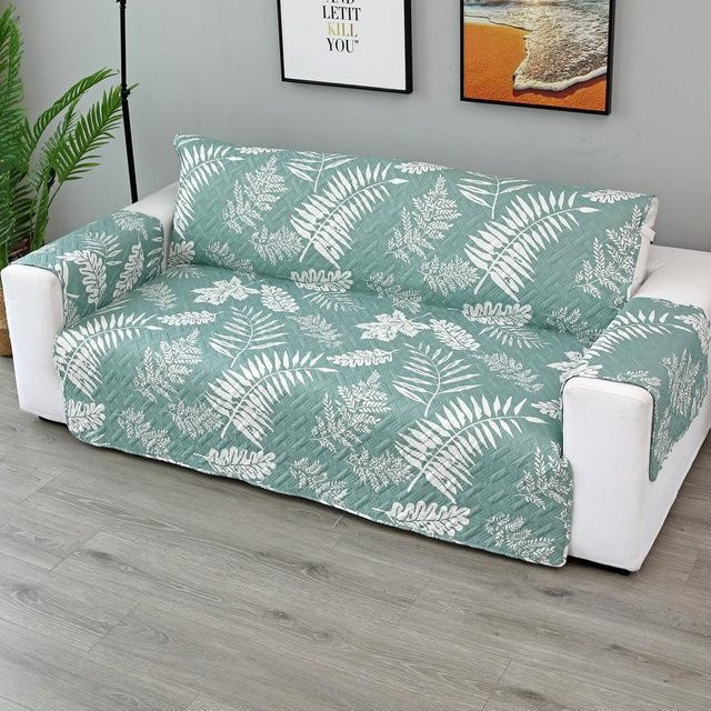 Sofakissenbezug aus Baumwolle mit floralem Aufdruck von Super Six in Grau und Grün, B/H: 55 x 196 cm - Bild 1