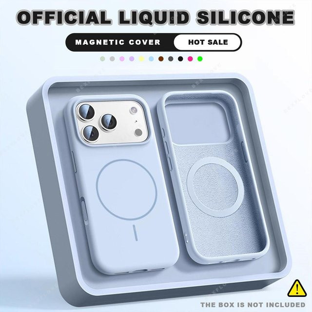 Magnetische Flüssigsilikon Handyhülle für Apple iPhone in Blau - Bild 1