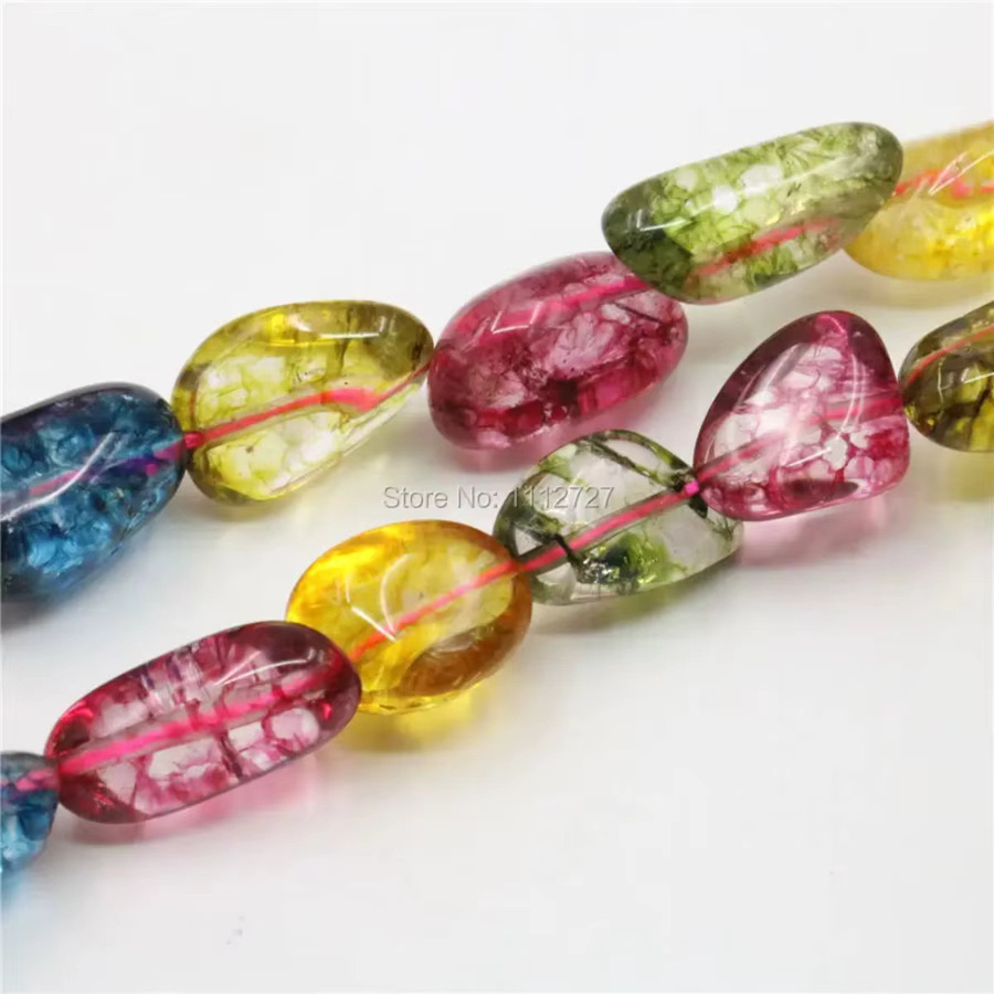 YOUCAIHUA JEWELRY Perlen, mehrfarbiger Kristall, unregelmäßiger Turmalin, 8–12 mm, Mädchen - Bild 2