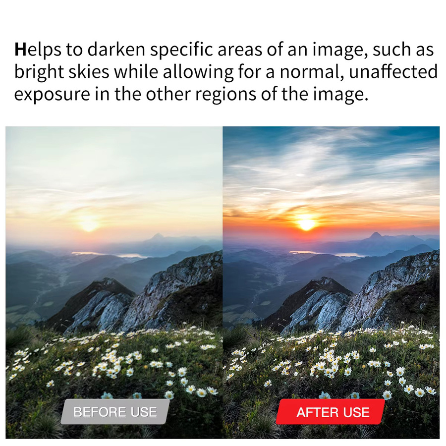 Ultra Slim GND8 Absolventenfilter für Canon Sony Nikon Fuji Sigma Tamtamron DSLR-Kameraobjektive in Schwarz - Bild 3