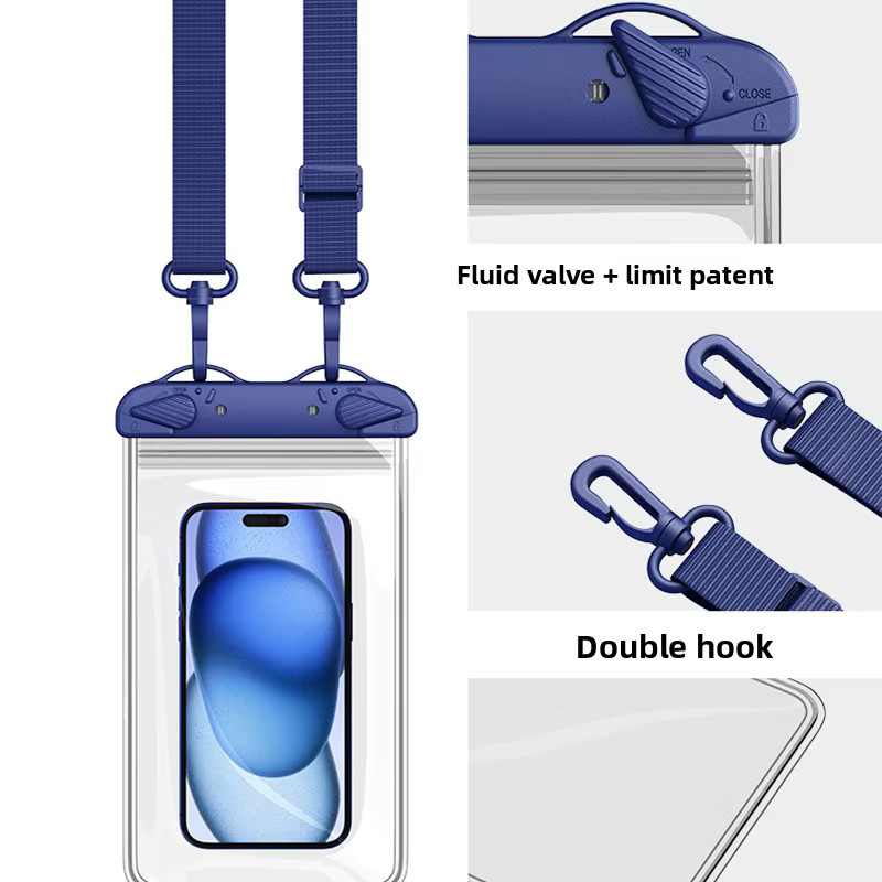 DIXSG Wasserdichte Handytasche IPX8 Schutzhülle für Schwimmen und Tauchen in Transparent, Pink oder Blau - Bild 4