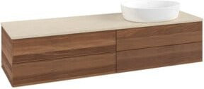 V&B Waschtischunterschrank Antao mit Frontstruktur und Beleuchtung, Farbe Warm Walnut, B/T: 160 x 50 cm - Bild 1