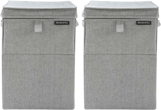 Brabantia Wäschebox Doppelpack Grey mit Griffen aus Stoff B/T/H: 47,0 x 44,5 x 35,0 cm - Bild 1