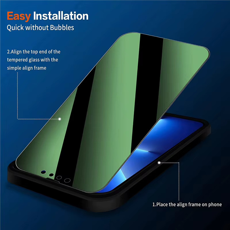 LYYDFUMAN Anti-Spionage Privatsphäre Displayschutz aus gehärtetem Glas für iPhone 13 Pro Max, 14 Plus, 12 Mini und 11, transparent mit Augenschutz - Bild 3