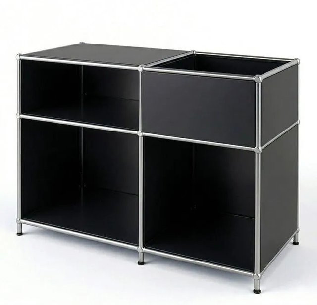 Floordirekt Metallregal Concept Epure MK-030 Standregal Sideboard Schwarz B/T/H: 88 x 40 x 65 cm - Bild 1