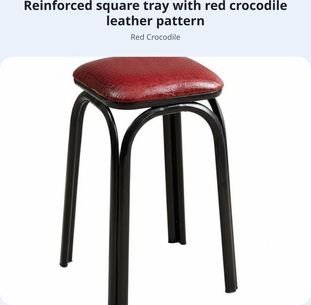Stapelbarer gepolsterter Dreibein-Hocker von Binchi Outdoor Product in Rot mit Metallrahmen und Kunstleder-Polsterung - Bild 1