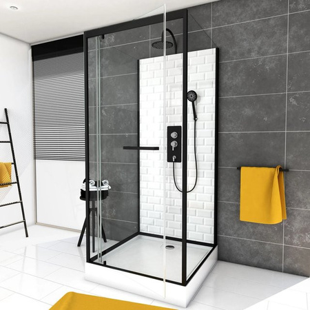 Aurlane Komplettdusche Metro 90 in Schwarz, B/T/H: 90 x 90 x 230 cm