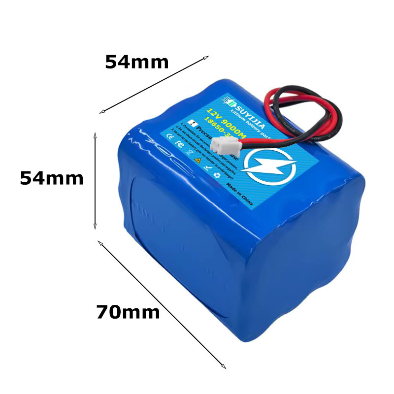 SUYIJIA Li-Ion Akku 11,1V 12V 9000mAh 3S3P 18650 Lithium-Ionen-Pack in Blau - Bild 2